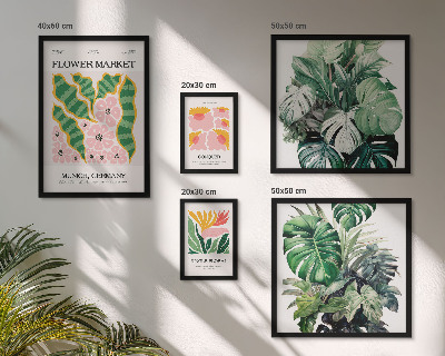 Set of 5 wall art pieces Plant motifs boho flowers