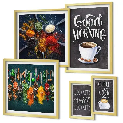 Coffee wall art set coffee beverage theme for enthusiasts