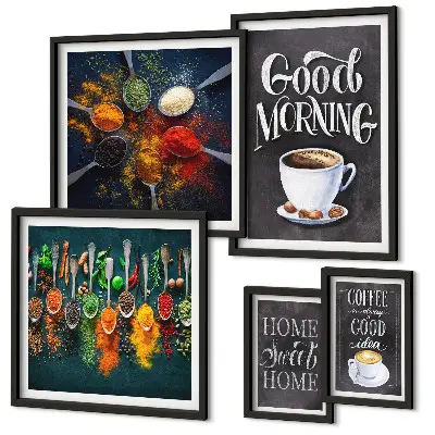 Coffee wall art set coffee beverage theme for enthusiasts