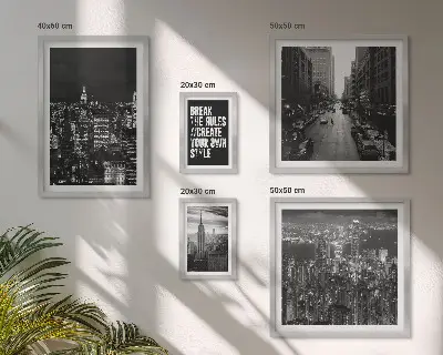 New York City black and white framed photo set set of views