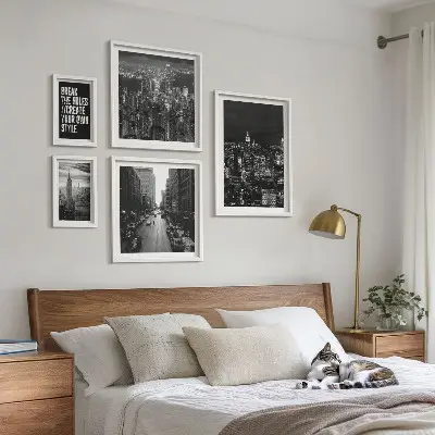 New York City black and white framed photo set set of views