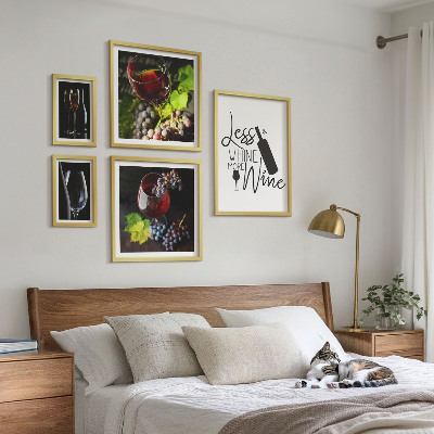 Framed photo set Stylish wine and accessories