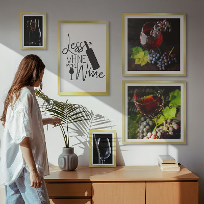 Framed photo set Stylish wine and accessories