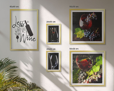 Framed photo set Stylish wine and accessories