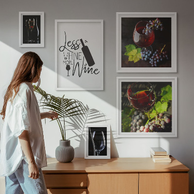 Framed photo set Stylish wine and accessories
