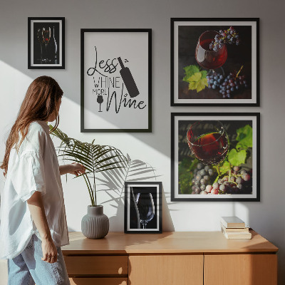 Framed photo set Stylish wine and accessories