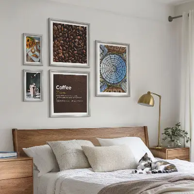 Set of 5 rustic style coffee and sweets wall art pieces rustic style coffee and sweets wall art set of 5 pieces