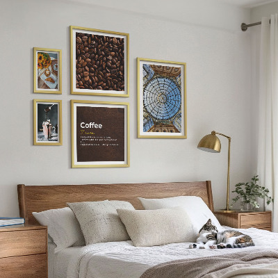 Set of 5 wall art pieces Coffee sweets rustic style