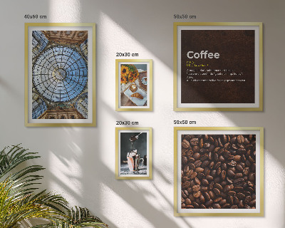 Set of 5 wall art pieces Coffee sweets rustic style