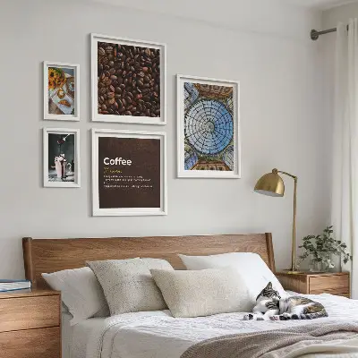 Set of 5 rustic style coffee and sweets wall art pieces rustic style coffee and sweets wall art set of 5 pieces
