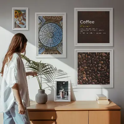 Set of 5 rustic style coffee and sweets wall art pieces rustic style coffee and sweets wall art set of 5 pieces