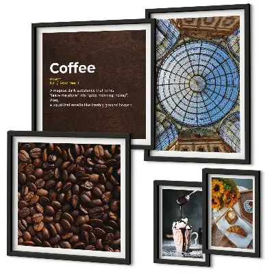 Set of 5 rustic style coffee and sweets wall art pieces rustic style coffee and sweets wall art set of 5 pieces