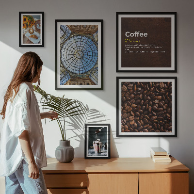 Set of 5 wall art pieces Coffee sweets rustic style