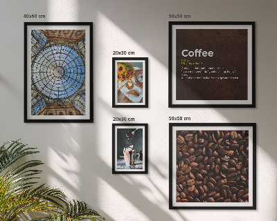 Set of 5 wall art pieces Coffee sweets rustic style