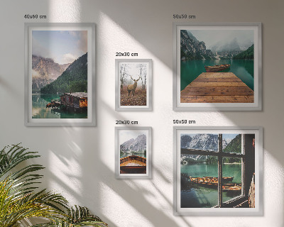 Set of 5 wall art pieces Mountain landscapes with lakes