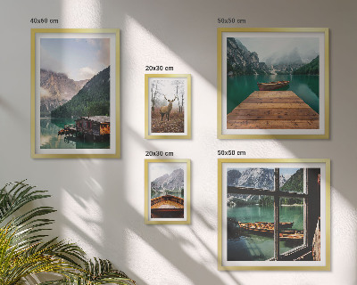 Set of 5 wall art pieces Mountain landscapes with lakes