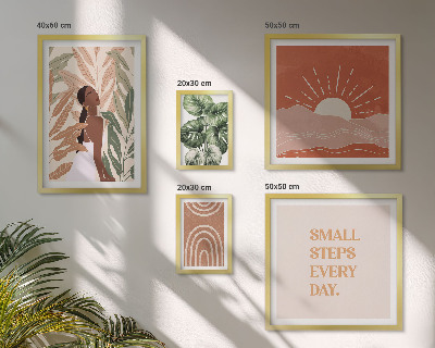 Framed photo set Boho style plant motif