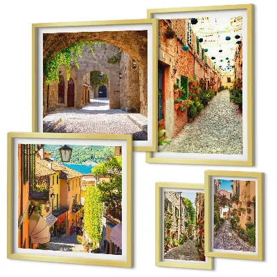 Gallery Wall charming green city streets print