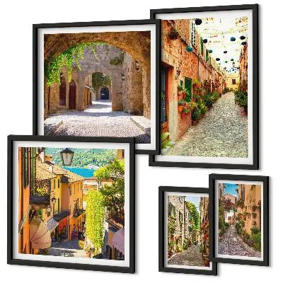 Gallery Wall charming green city streets print