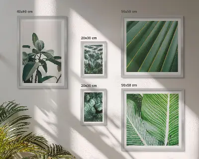 Tropical plant framed photo set with botanical inspirations