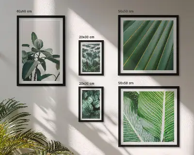 Tropical plant framed photo set with botanical inspirations