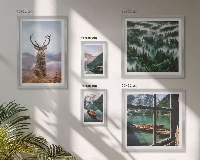Set of 5 wall art pieces Nature wild animals mountains