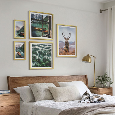 Set of 5 wall art pieces Nature wild animals mountains