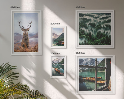 Set of 5 wall art pieces Nature wild animals mountains