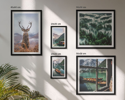 Set of 5 wall art pieces Nature wild animals mountains