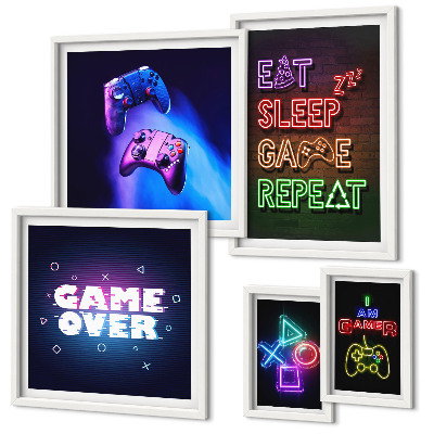 Gallery wall Neon computer game themes