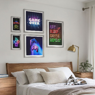 Gallery wall Neon computer game themes