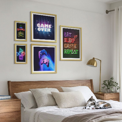 Gallery wall Neon computer game themes