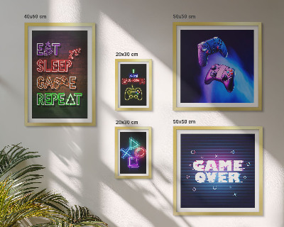 Gallery wall Neon computer game themes