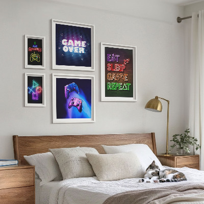 Gallery wall Neon computer game themes