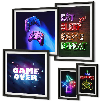 Gallery wall Neon computer game themes