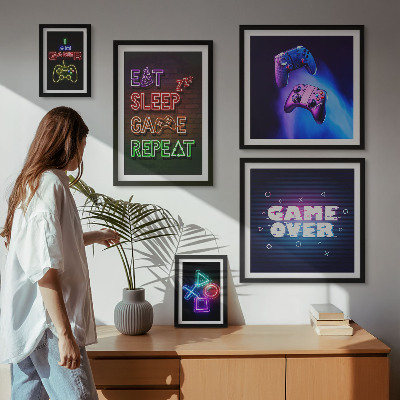 Gallery wall Neon computer game themes