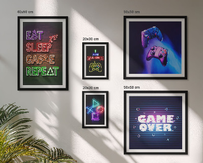 Gallery wall Neon computer game themes
