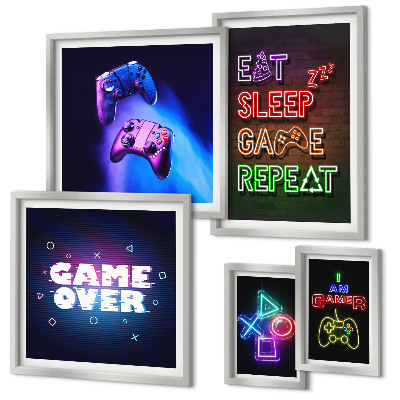 Gallery wall Neon computer game themes