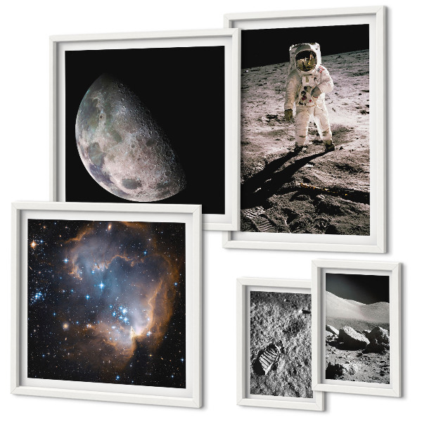 Set of 5 wall art pieces Cosmic discoveries and secrets
