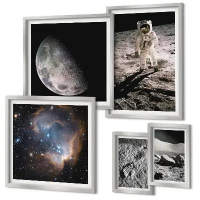 Cosmic discoveries and secrets wall art set of 5 pieces