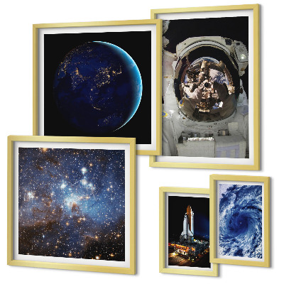 Framed photo set Astronauts' space discoveries