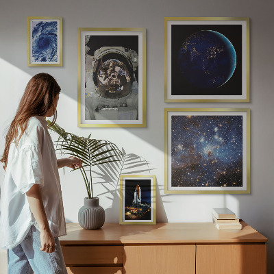 Framed photo set Astronauts' space discoveries