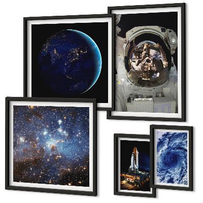 Framed photo set Astronauts' space discoveries
