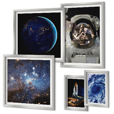 Framed photo set Astronauts' space discoveries