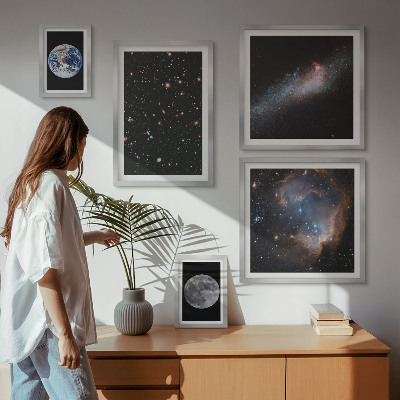 Set of 5 wall art pieces Cosmic landscapes of the galaxy