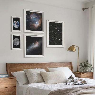 Set of 5 wall art pieces Cosmic landscapes of the galaxy