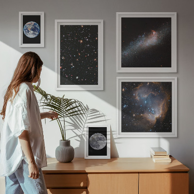 Set of 5 wall art pieces Cosmic landscapes of the galaxy