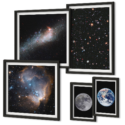 Set of 5 wall art pieces Cosmic landscapes of the galaxy