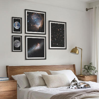 Set of 5 wall art pieces Cosmic landscapes of the galaxy
