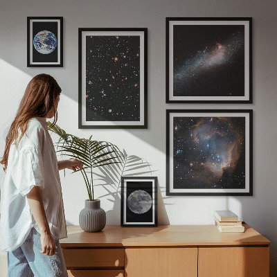 Set of 5 wall art pieces Cosmic landscapes of the galaxy